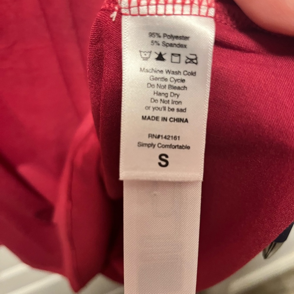 LuLaRoe Burgundy Dress with Monochrome Sleeves - Picture 6 of 6